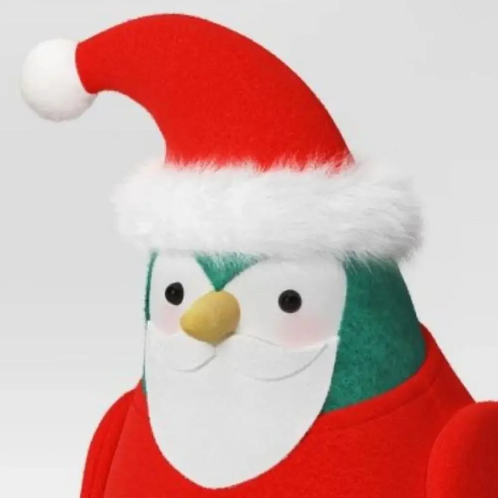 Target Featherly Friends Fabric Bird Figurine Dressed as Santa Claus Wondershop